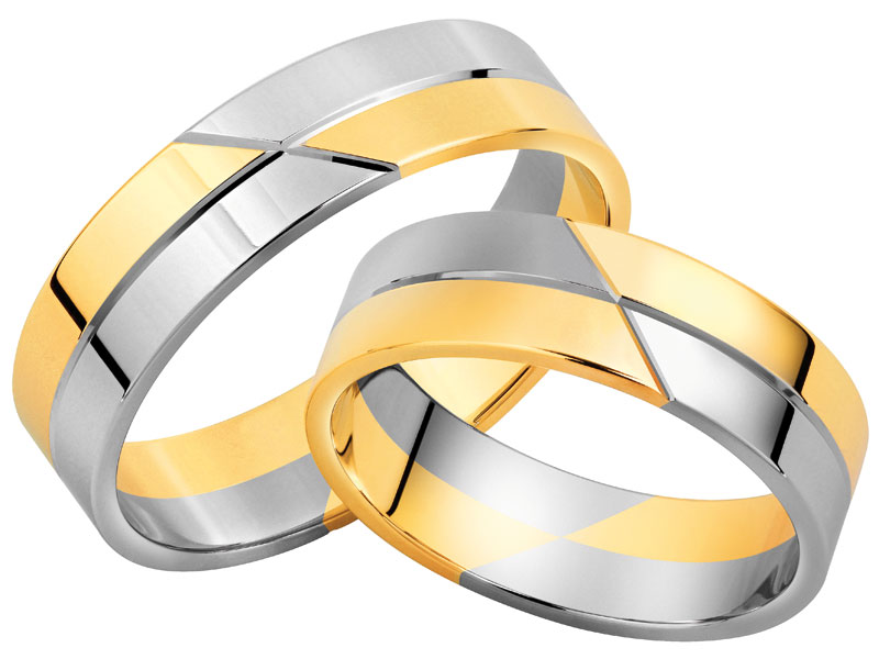 obrączki białe i żółte złoto apart